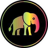 Elephant Glyph Due Color Icon Design vector