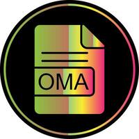 OMA File Format Glyph Due Color Icon Design vector