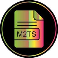 M2TS File Format Glyph Due Color Icon Design vector