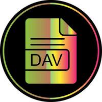 DAV File Format Glyph Due Color Icon Design vector