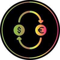 Exchange Money Glyph Due Color Icon Design vector