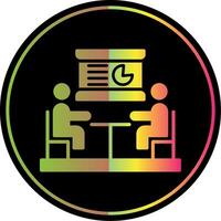 Meeting Glyph Due Color Icon Design vector