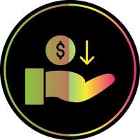 Recieve Money Glyph Due Color Icon Design vector