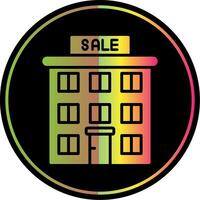 House For Sale Glyph Due Color Icon Design vector