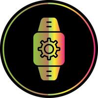 reloj inteligente glifo debido color icono diseño vector