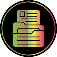 Portfolio Folder Glyph Due Color Icon Design vector
