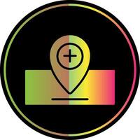 Location Glyph Due Color Icon Design vector