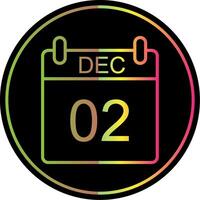 December Line Gradient Due Color Icon Design vector