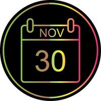 November Line Gradient Due Color Icon Design vector