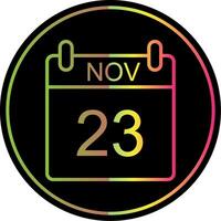 November Line Gradient Due Color Icon Design vector