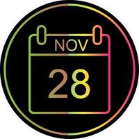 November Line Gradient Due Color Icon Design vector