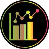 Bar Chart Glyph Due Color Icon Design vector