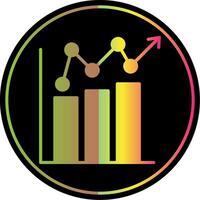 Bar Chart Glyph Due Color Icon Design vector