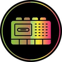 Tape Recorder Glyph Due Color Icon Design vector