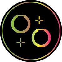 Hoop Earrings Glyph Due Color Icon Design vector