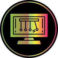 Newtons Cradle Glyph Due Color Icon Design vector
