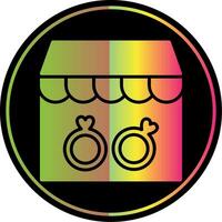 Rings Shop Glyph Due Color Icon Design vector