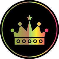 Crown Glyph Due Color Icon Design vector