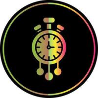 Clock Glyph Due Color Icon Design vector
