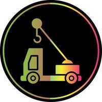 Crane Truck Glyph Due Color Icon Design vector