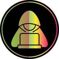 Hacker Glyph Due Color Icon Design vector