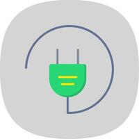 Plug Flat Curve Icon Design vector