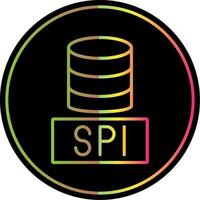 sql bases de datos línea degradado debido color icono diseño vector