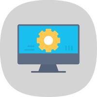 Monitoring Software Flat Curve Icon Design vector