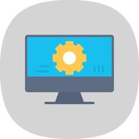 Monitoring Software Flat Curve Icon Design vector