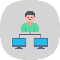 Server Client Flat Curve Icon Design vector