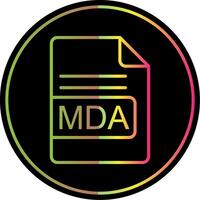mda archivo formato línea degradado debido color icono diseño vector