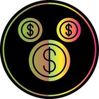 Coins Glyph Due Color Icon Design vector