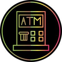 Atm Machine Line Gradient Due Color Icon Design vector