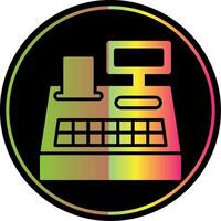 Cash Register Glyph Due Color Icon Design vector