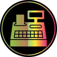 Cash Register Glyph Due Color Icon Design vector