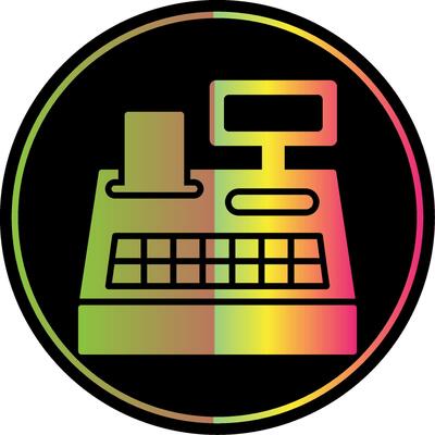 Cash Register Glyph Due Color Icon Design