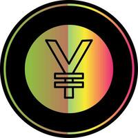 Yen Coin Glyph Due Color Icon Design vector