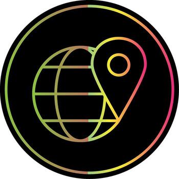 Global Location Line Gradient Due Color Icon Design vector