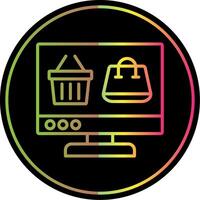 OnLine Circle Multi Circle Shopping Line Gradient Due Color Icon Design vector