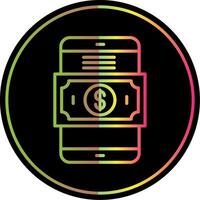 Mobile Payment Line Gradient Due Color Icon Design vector