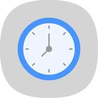 Clock Flat Curve Icon Design vector