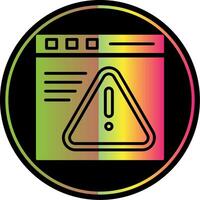 Warning Browser Glyph Due Color Icon Design vector