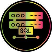 sql glifo debido color icono diseño vector