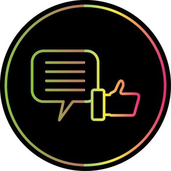 Feed Back Line Gradient Due Color Icon Design vector