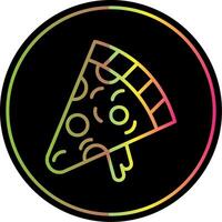 Pizza Slice Line Gradient Due Color Icon Design vector