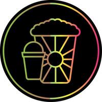 Popcorn Line Gradient Due Color Icon Design vector