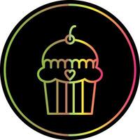 cake Line Gradient Due Color Icon Design vector