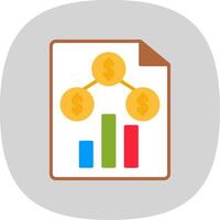Money Analysis Flat Curve Icon Design vector