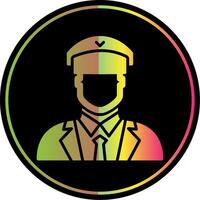 Pilot Glyph Due Color Icon Design vector