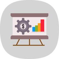 dinero analítica plano curva icono diseño vector